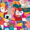 Cotton Fabric Christmas Squares Digital Print 150cm Wide