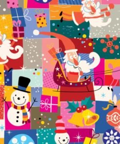 Cotton Fabric Christmas Squares Digital Print 150cm Wide