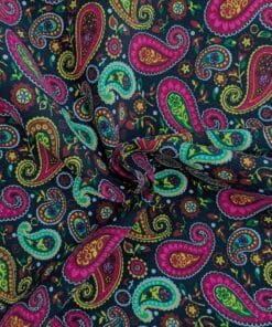 Cotton Babycord / Needlecord Fabric Retro Paisley 110cm Wide