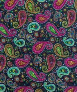 Cotton Babycord / Needlecord Fabric Retro Paisley 110cm Wide