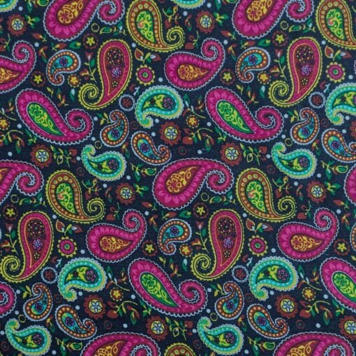 Cotton Babycord / Needlecord Fabric Retro Paisley 110cm Wide