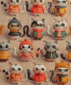 Cotton Fabric - 3D Cats | More Sewing