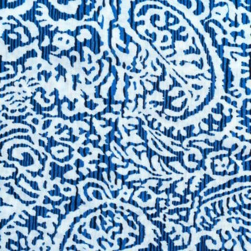 Batik Paisley On Blue Stripe 140cm Wide