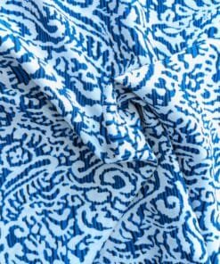 Batik Paisley On Blue Stripe 140cm Wide