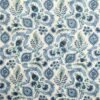 Pima Cotton Lawn Fabric Bridgerton Style Floral Blue and Aqua On Ivory 135cm Wide