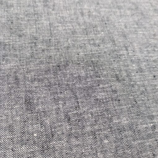 Linen Blend Slubby Chambray Fabric Black And White 140cm Wide