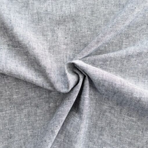 Linen Blend Slubby Chambray Fabric Black And White 140cm Wide