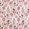 Pima Cotton Lawn Fabric Bridgerton Style Floral Red Pink & Aqua On Ivory 135cm Wide