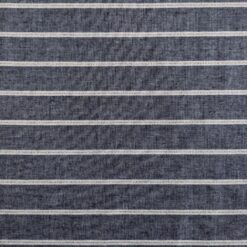 Metallic Lurex Stripe Chambray Fabric Blue/Ivory/Copper Deadstock 150cm Wide