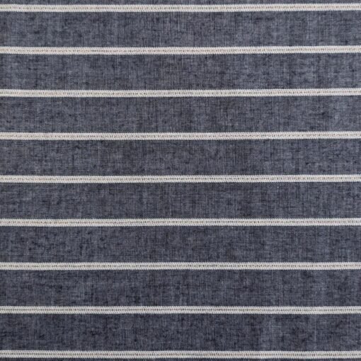 Metallic Lurex Stripe Chambray Fabric Blue/Ivory/Copper Deadstock 150cm Wide