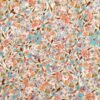 Viscose Fabric Turquoise Ditsy Floral With Gold Lurex Deadstock 140cm Wide