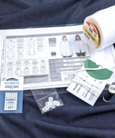 Clayton Woven Shirt Dressmaking Kit Italian Combed Chambray Fabric