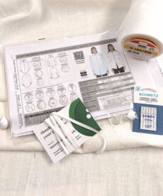 Clayton Woven Shirt Dressmaking Kit White Linen Fabric