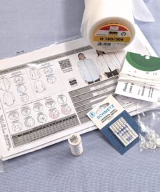 Clayton Woven Shirt Dressmaking Kit Blue Stripe Shirting Fabric