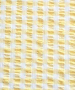 Seersucker Fabric Yellow Gingham Deadstock 145cm Wide