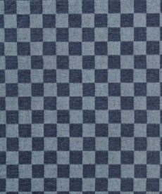 Jacquard Gingham Denim Fabric Cotton Blend Blue Mediumweight Rigid 155cm Wide