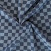 Jacquard Gingham Denim Fabric Cotton Blend Blue Mediumweight Rigid 155cm Wide