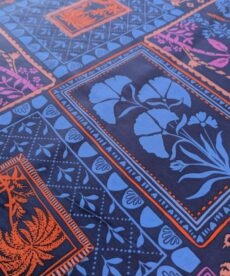 Cotton Satin Fabric Tropical Patchwork