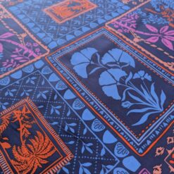 Cotton Satin Fabric Tropical Patchwork