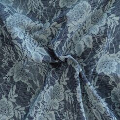 Denim Fabric Cotton Blend Lace Print Mediumweight Rigid 150cm Wide