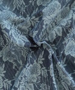 Denim Fabric Cotton Blend Lace Print Mediumweight Rigid 150cm Wide