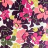 Cotton Satin Fabric Floral In Pinks & Purple 145cm Wide