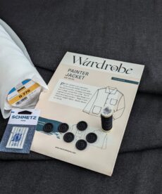 Painter Jacket Dressmaking Kit Black Denim Fabric