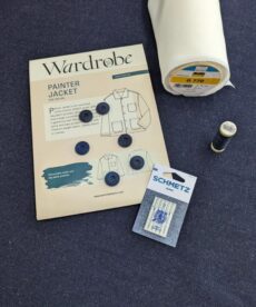 Painter Jacket Dressmaking Kit Dark Blue Denim Fabric