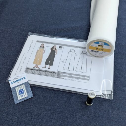 Mildred Jumpsuit Dressmaking Kit Dark Blue Denim Fabric