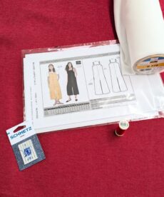Mildred Jumpsuit Dressmaking Kit Red Denim Fabric