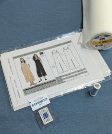 Mildred Jumpsuit Dressmaking Kit Light Blue Denim Fabric