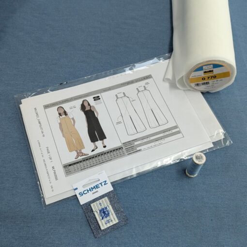 Mildred Jumpsuit Dressmaking Kit Light Blue Denim Fabric
