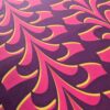 Cotton Satin Fabric Abstract Floral Pink, Purple & Yellow