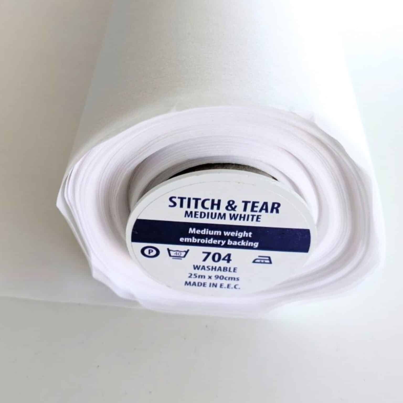 Stitch & Tear Mediumweight Backing White 90cm Wide