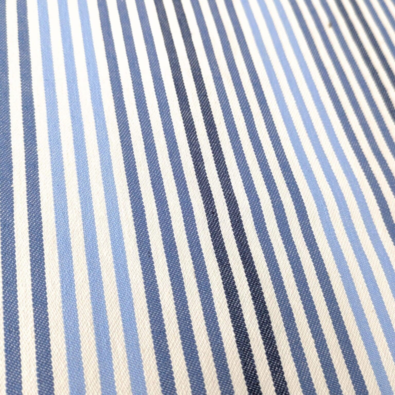 Denim Fabric Cotton Blend Blue Stripe Mediumweight 140cm Wide