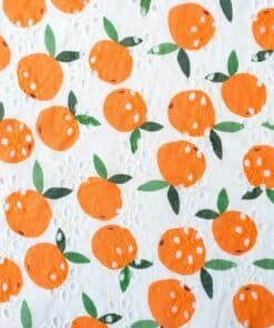 Cotton Fabric Broderie Anglaise Orange 140cm Wide