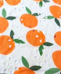 Cotton Fabric Broderie Anglaise Orange at More Sewing
