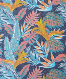 Cotton Chambray Fabric 4oz Flower Leaves 150cm Wide