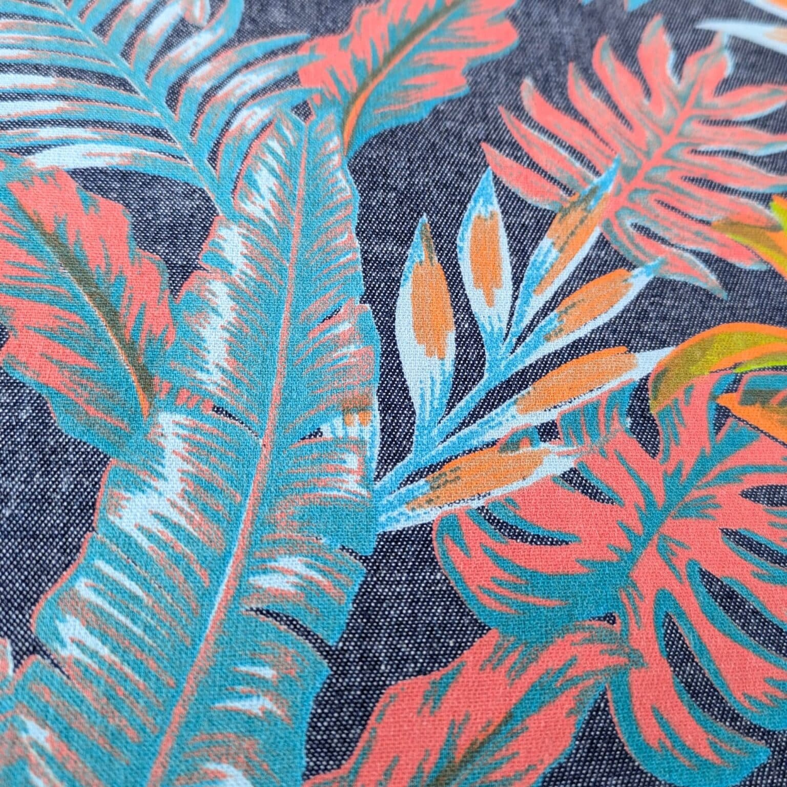 Cotton Chambray Fabric 4oz Flower Leaves at More Sewing