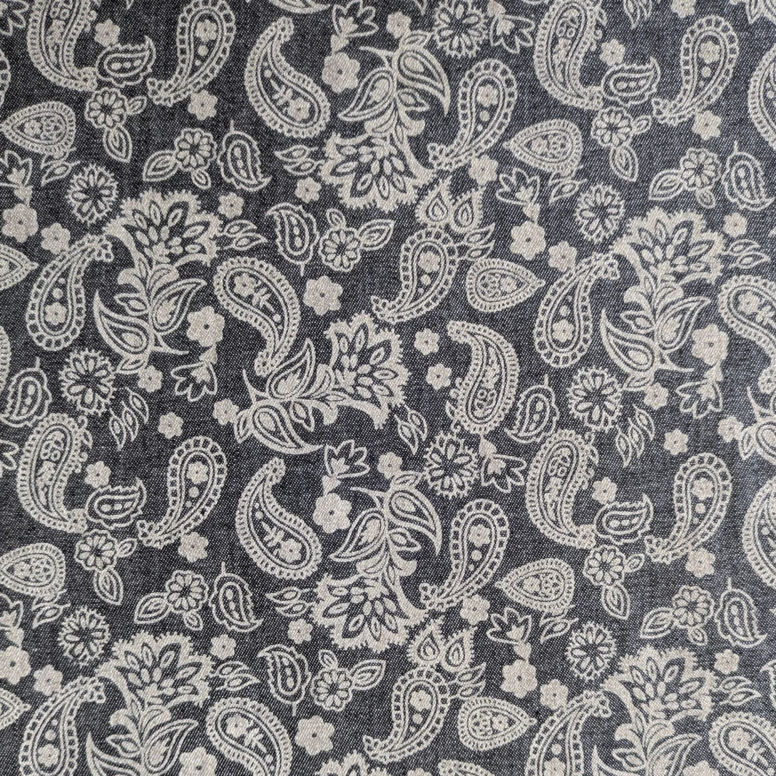 Cotton Chambray Fabric 4oz Paisley 150cm Wide