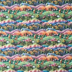 Cotton Fabric Deer Scene 3D 145cm Wide