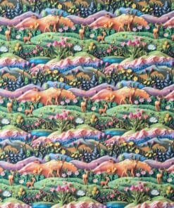 Cotton Fabric Deer Scene 3D 145cm Wide