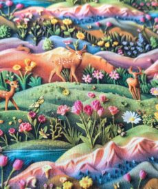 Buy Cotton Fabric Deer Scene 3D at More Sewing