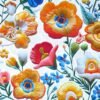 Cotton Fabric Embroidered Flowers 145cm Wide