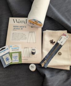 WBM Mens Jeans Dressmaking Kit Blue Denim Fabric