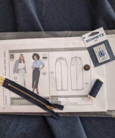 Tommie Jeans Skirt Dressmaking Kit Dark Blue Denim Fabric