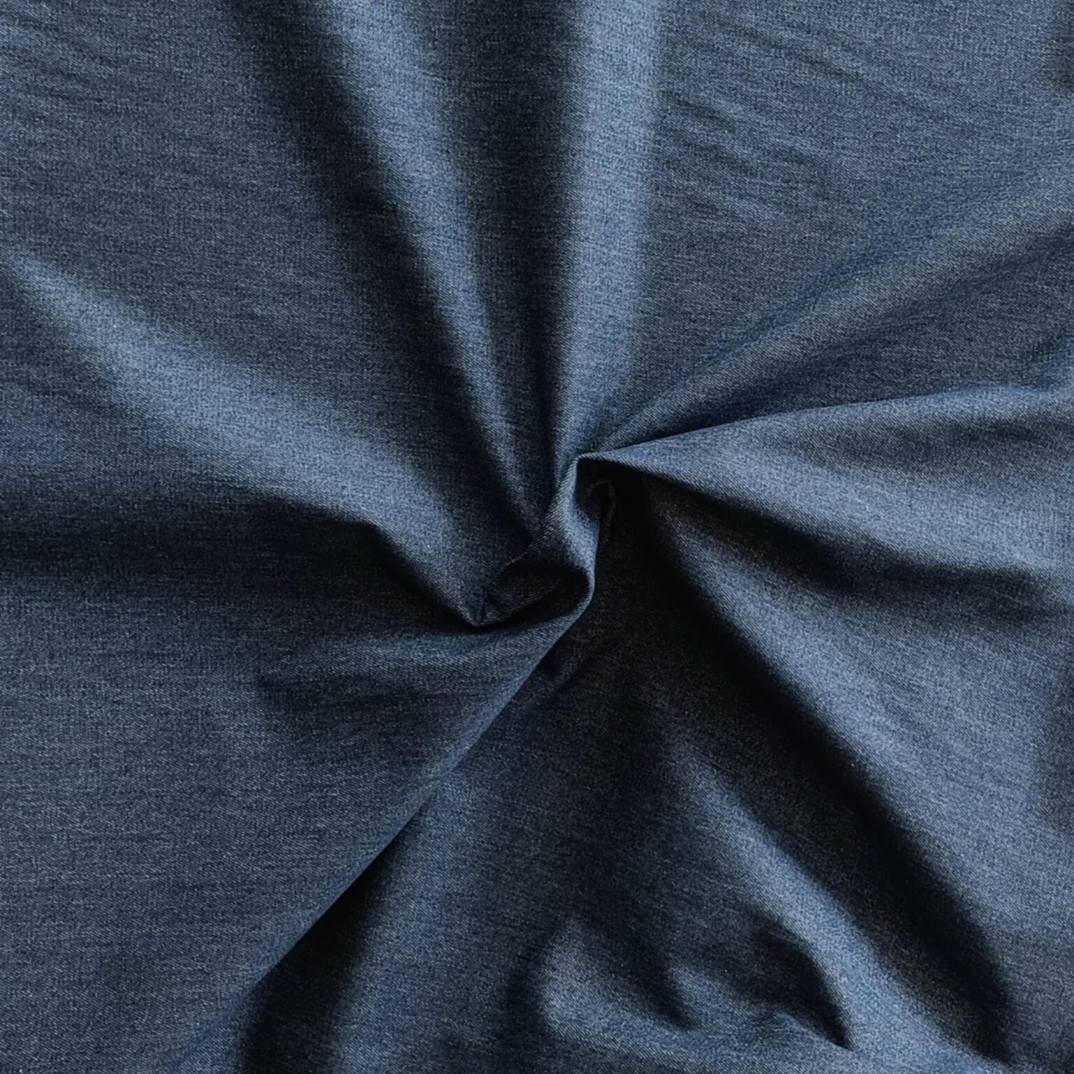 wide dark blue cotton blend denim fabric