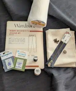 WBM Womens Jeans Dressmaking Kit Blue Denim Fabric