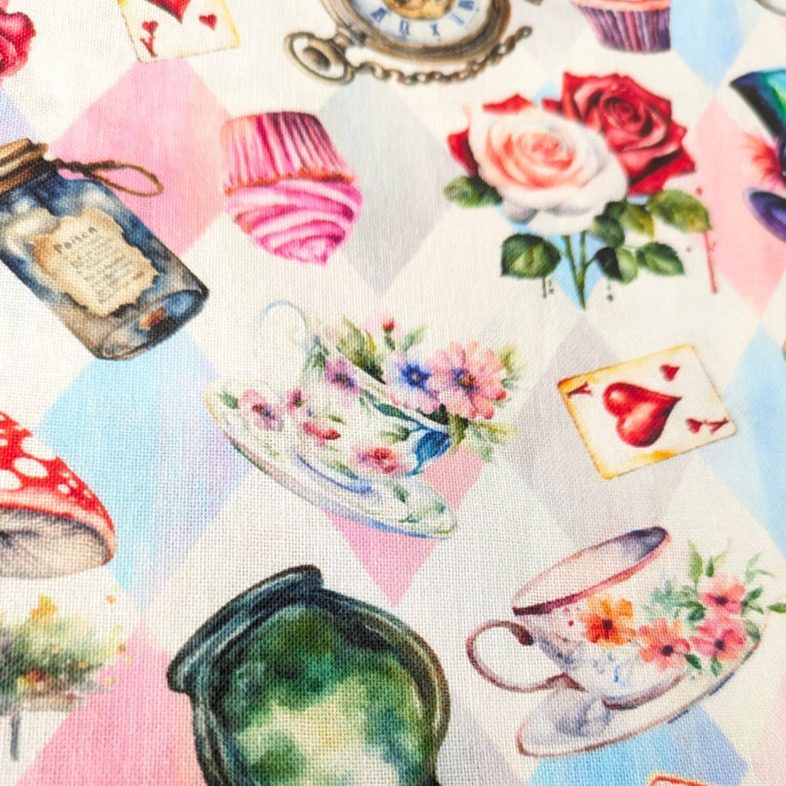 Buy Cotton Fabric Alice In Wonderland at More Sewing