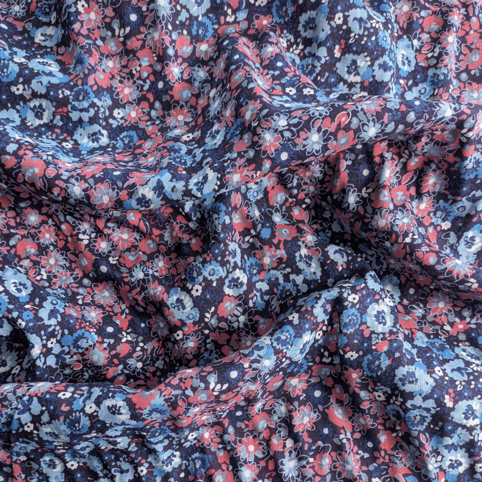 Viscose Linen Blend Fabric Floral Print 140cm Wide